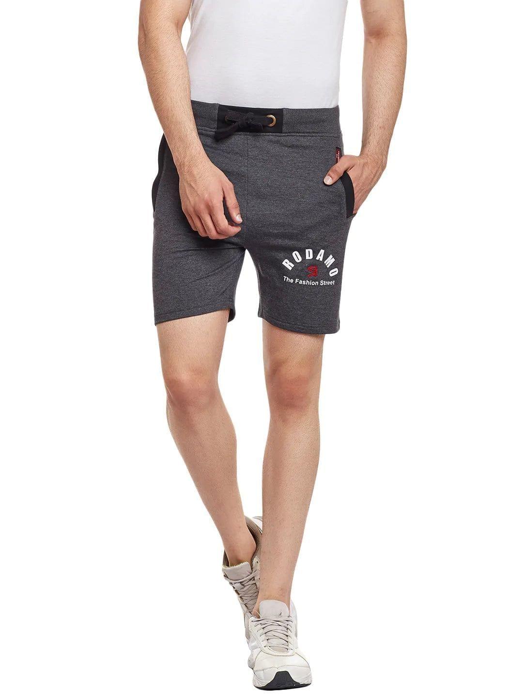 Rodamo  Men Grey Slim Fit Shorts