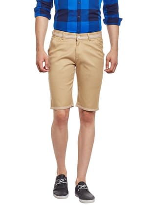 Rodamo  Men Khaki Cotton Shorts
