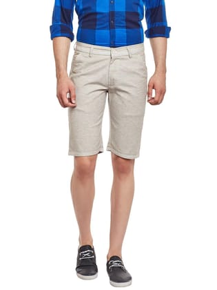 Rodamo  Men Beige Cotton Shorts