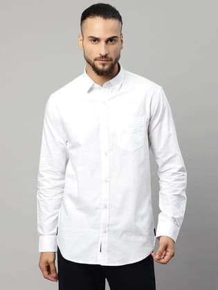 Rodamo  Men White Solid Slim Fit Casual Shirt