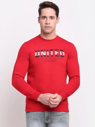 Rodamo  Men Red Printed Sweatshirt
