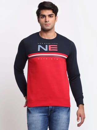 Rodamo  Men Red Colourblocked Sweatshirt