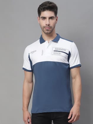 Rodamo Colourblocked Polo Collar Slim Fit Cotton T-Shirt