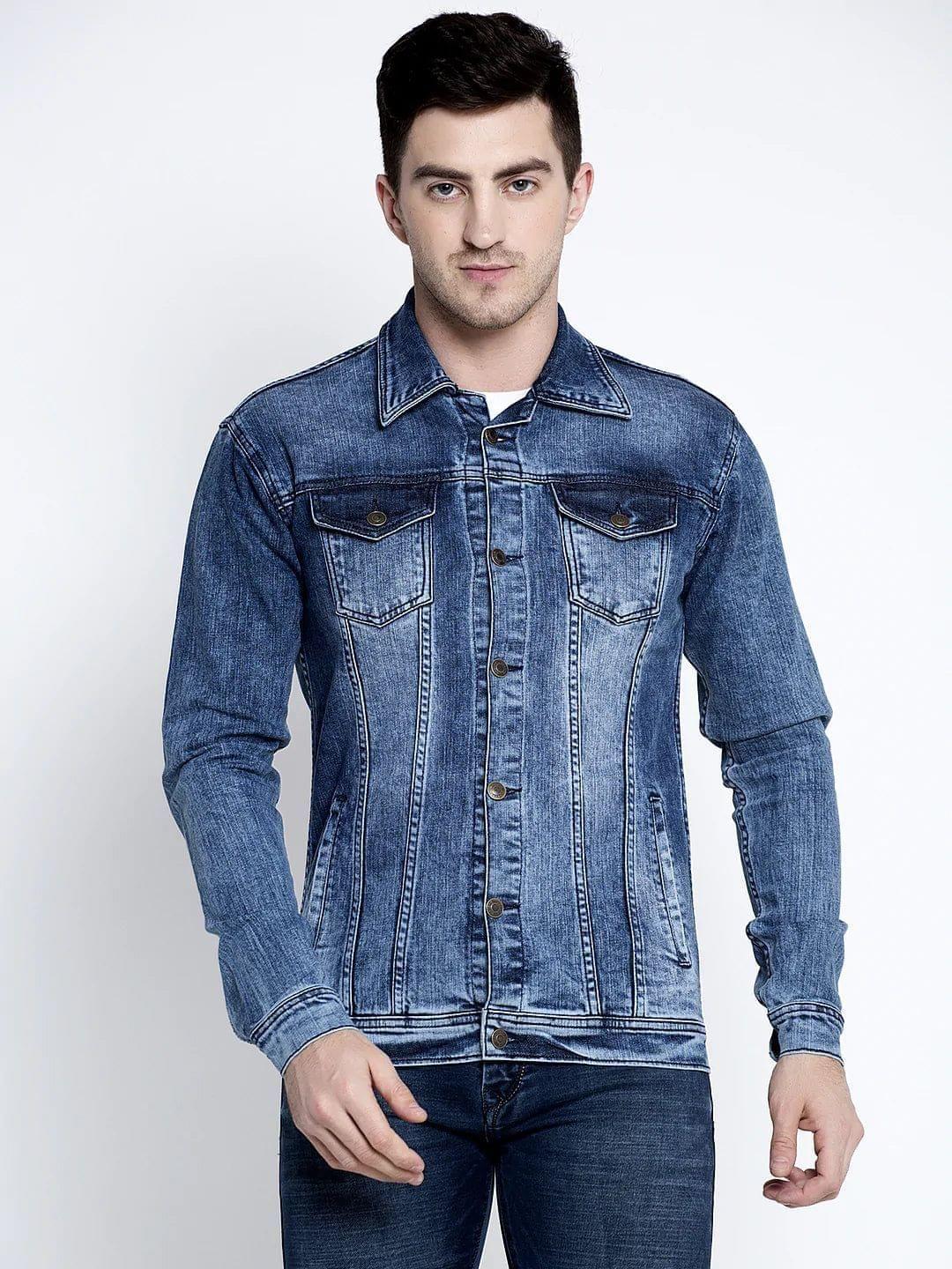 Rodamo Men Blue Denim Jackets