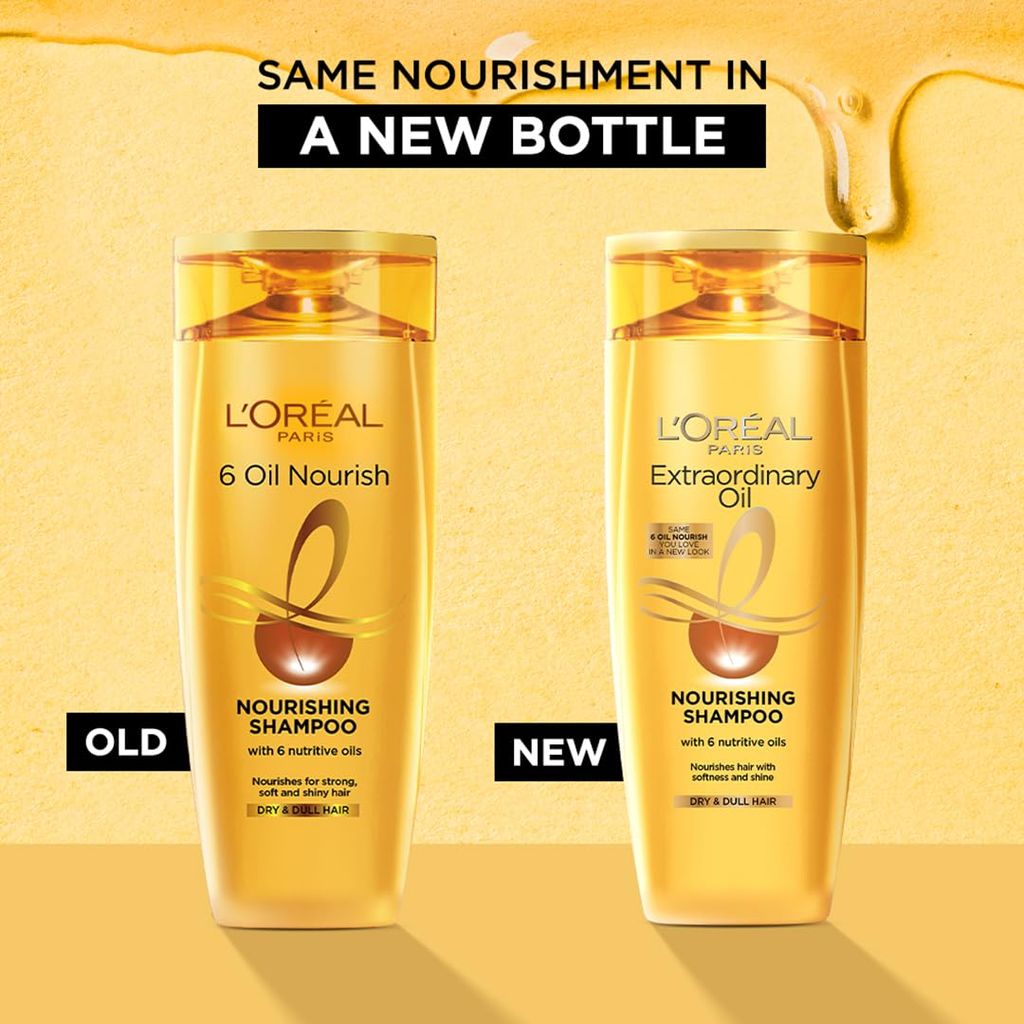 LOREAL Paris Shampoo, Moisturising & Hydrating, For Dull, Dry & Lifeless Hair, 6 Oil Nourish, 340 ml