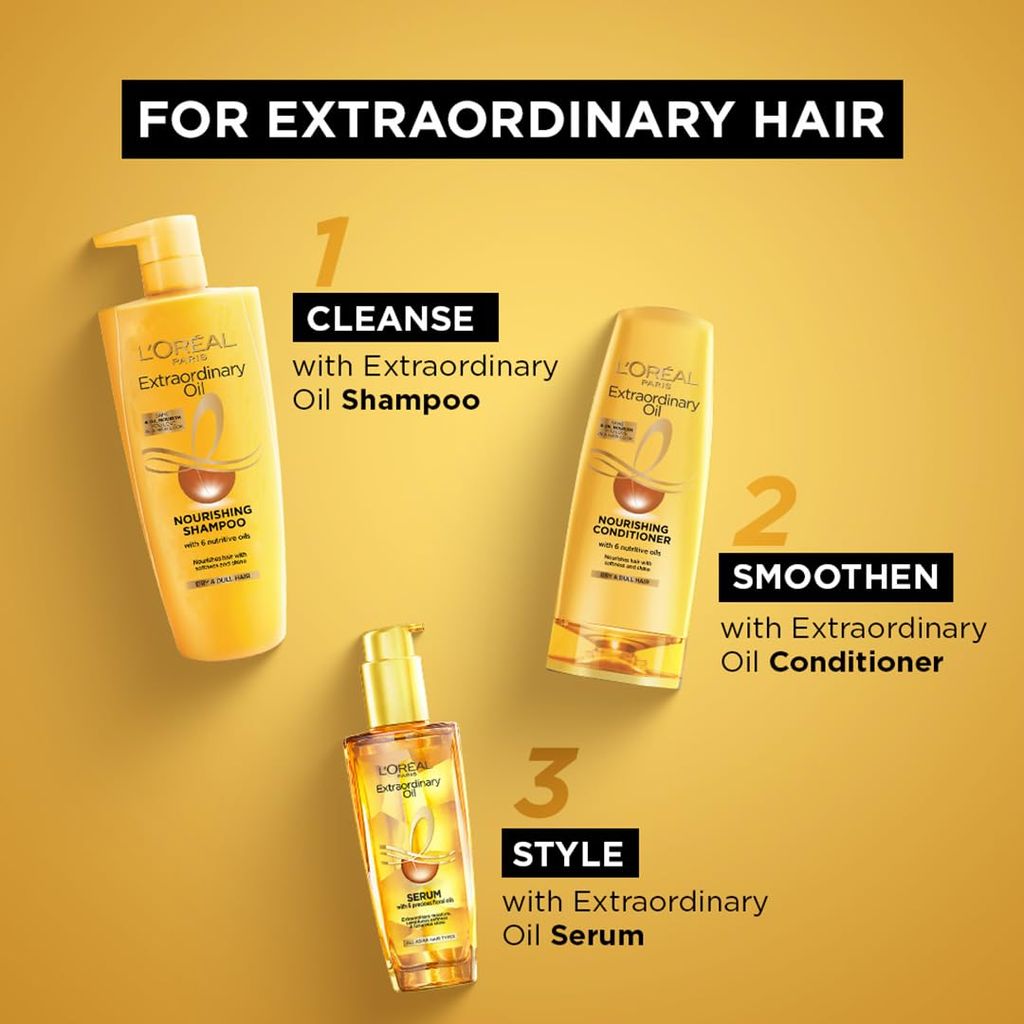 LOREAL Paris Shampoo, Moisturising & Hydrating, For Dull, Dry & Lifeless Hair, 6 Oil Nourish, 340 ml