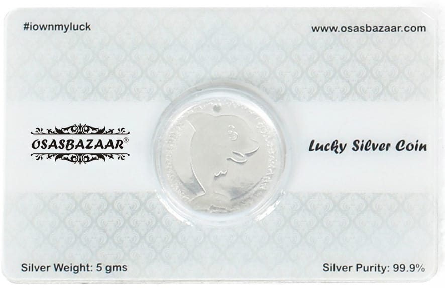 Osasbazaar Silver Coin with Lucky Dolphin - 5 Gram - 99% Pure BIS Hallmarked