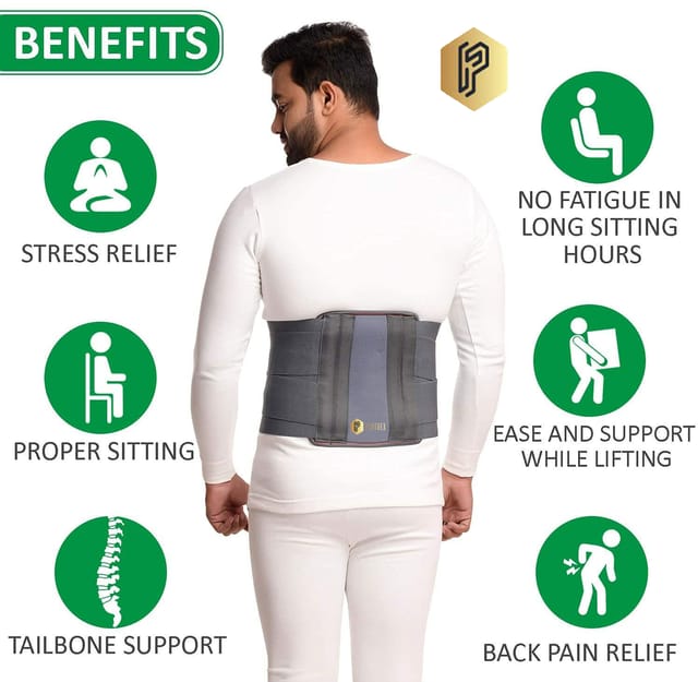 Plutoex® Lumbar Support Belt Back Belt for Back Pain Relief Lumbo Sacral  Belt LS Belt Waist Belt for Back Pain for Women & Men With Adjustable  Strap, Lower Back support With Cushioning (
