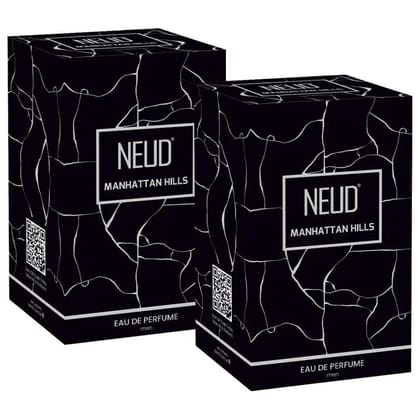 NEUD Manhattan Hills Luxury Perfume for Sophisticated Men Long Lasting EDP No CFC - 100ml 2 Packs