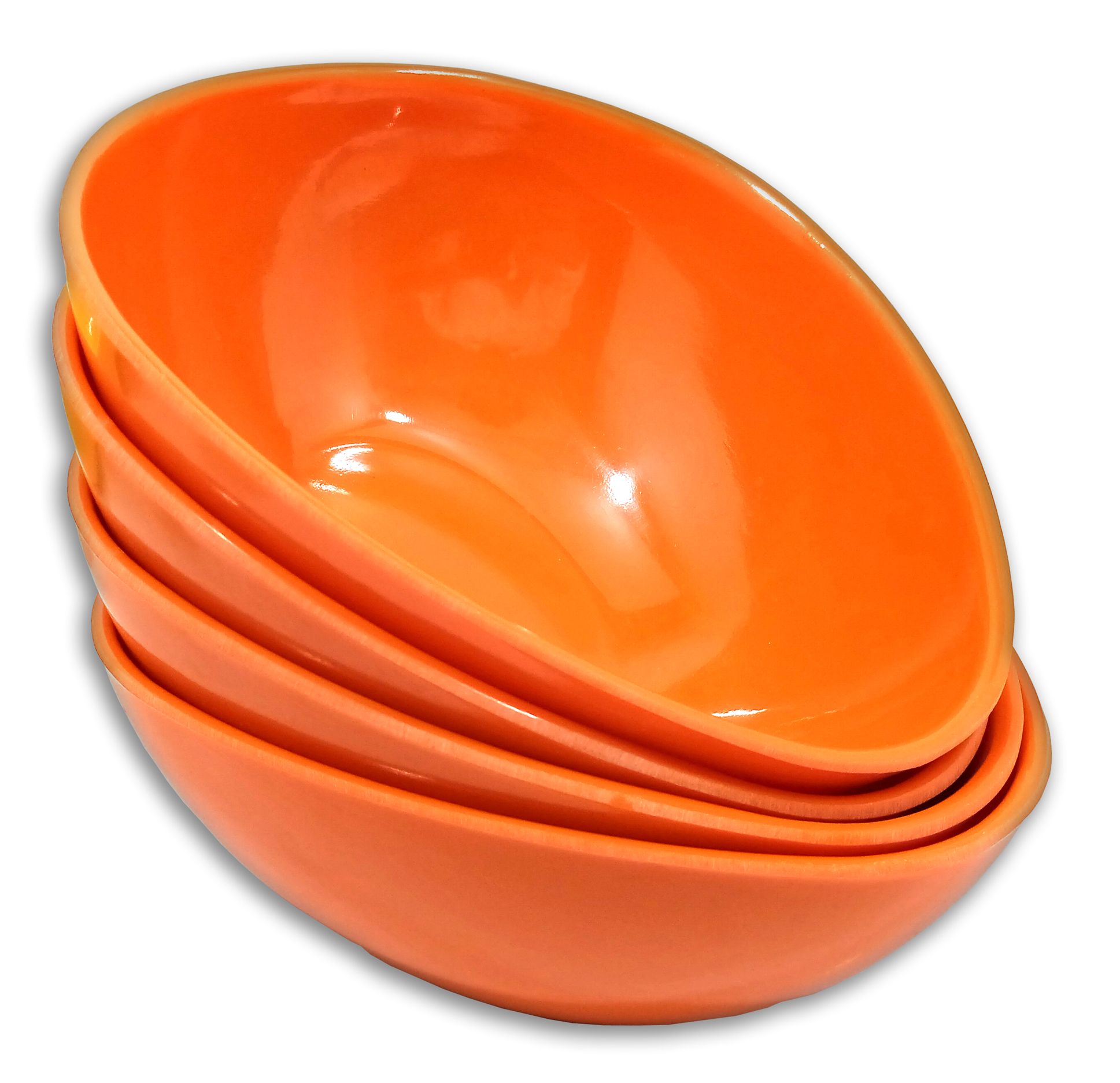 Inpro Stylish Melamine Small Snacks Bowls - Pack of 4 for Melamine Bowls in Orange Color for Snacks and Desserts | Durable Melamine Small Snack Bowls
