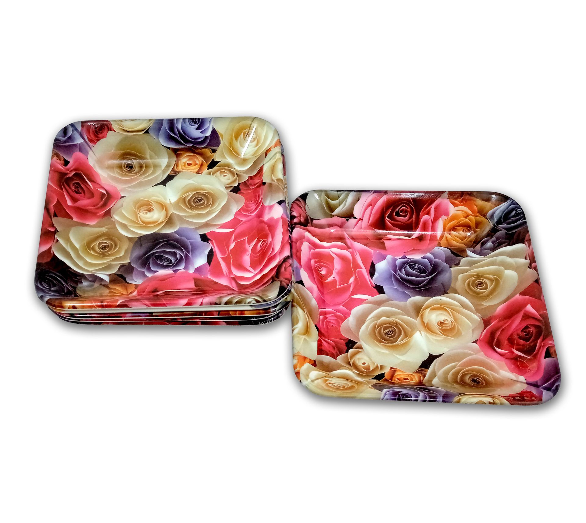 Melamine (Pack Of 6) Snacks Plates: Lightweight Melamine Square Quarter Plate / Small Plates/ Snacks Plates / Nasta Plate / Kitchen crockery / Melamine Plates / Plate Set of 6 (Small Snacks Plates)