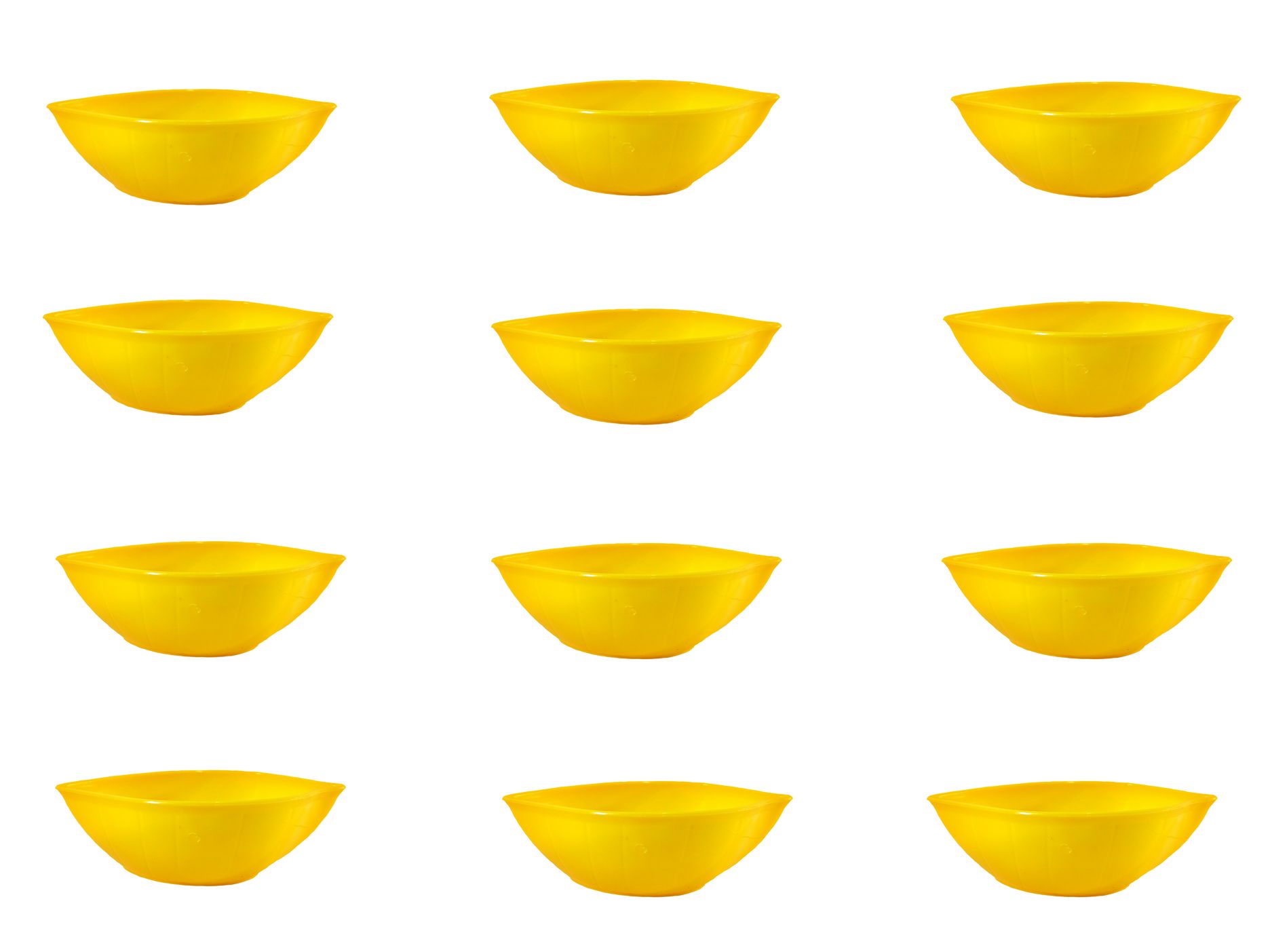 Inpro Stylish Leaf Shape 12 Pcs Plastic Bowls in Yellow Color for Snacks-Light Weight Bowl / Pasta Bowl / Serving Bowl- Plastic snacks Bowl-designer bowl (Pack Of 12).