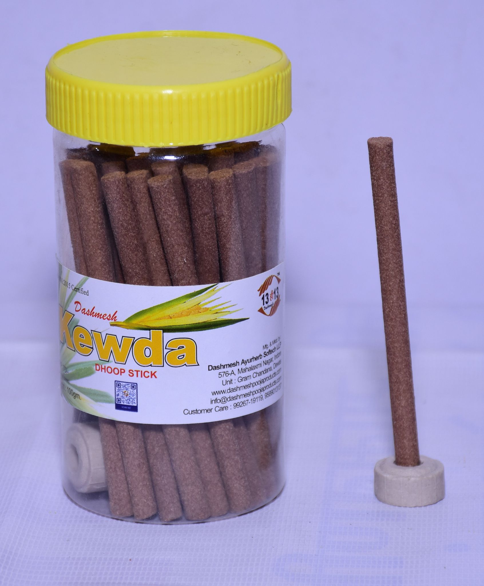 Dashmesh Kewda Dry Dhoop Stick Jar