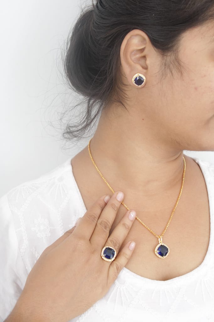 Zeello Jewellery Blue Combo set | Combo set for girls & women