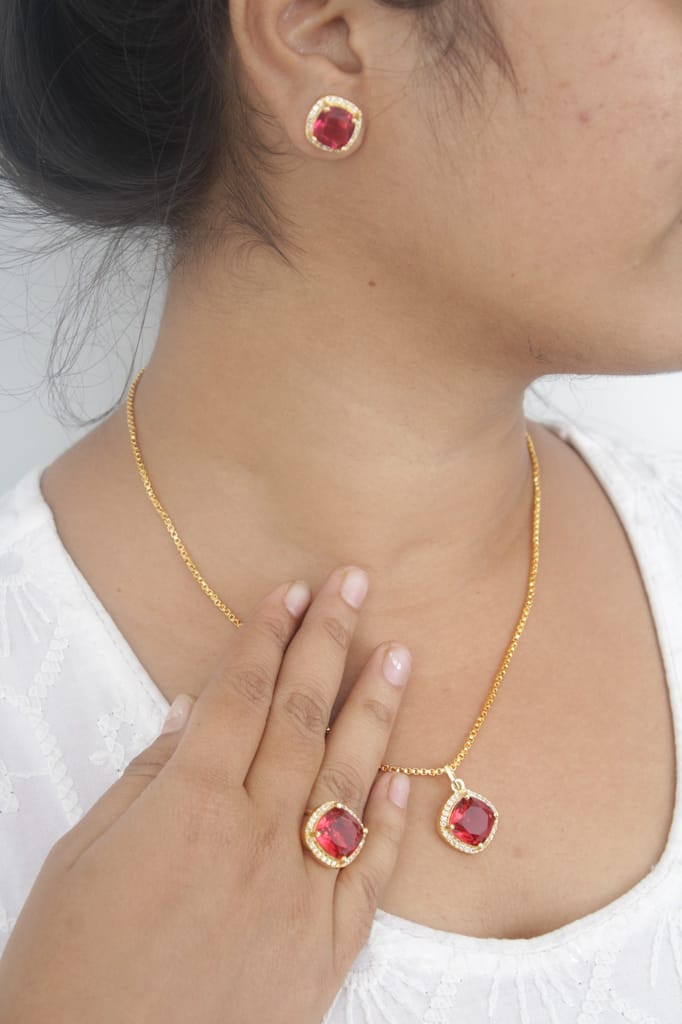 Zeello Earring , pendant set & ring combo set for girls & women
