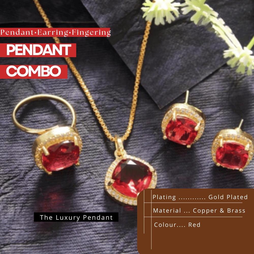 Zeello Earring , pendant set & ring combo set for girls & women