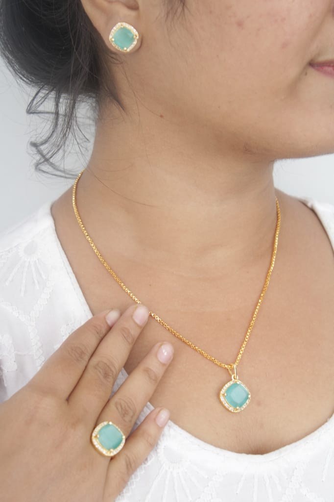 Jewellery combo set | Combo for girls & women | Cz golden combo set