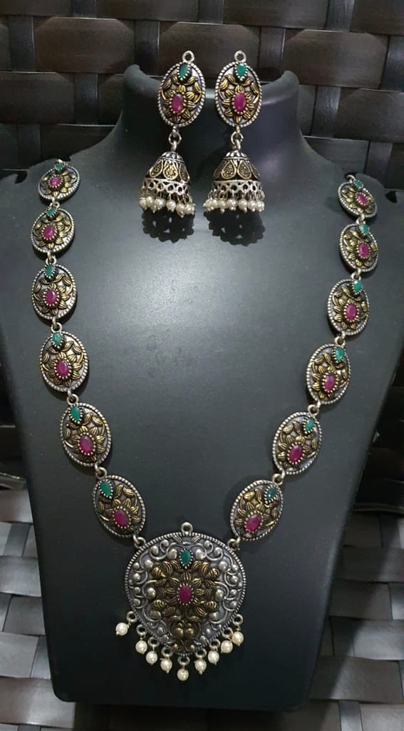 Glamvila Designer German Silver Jewellery Set - Jewellery Sets | Buy online on ZillyBuy