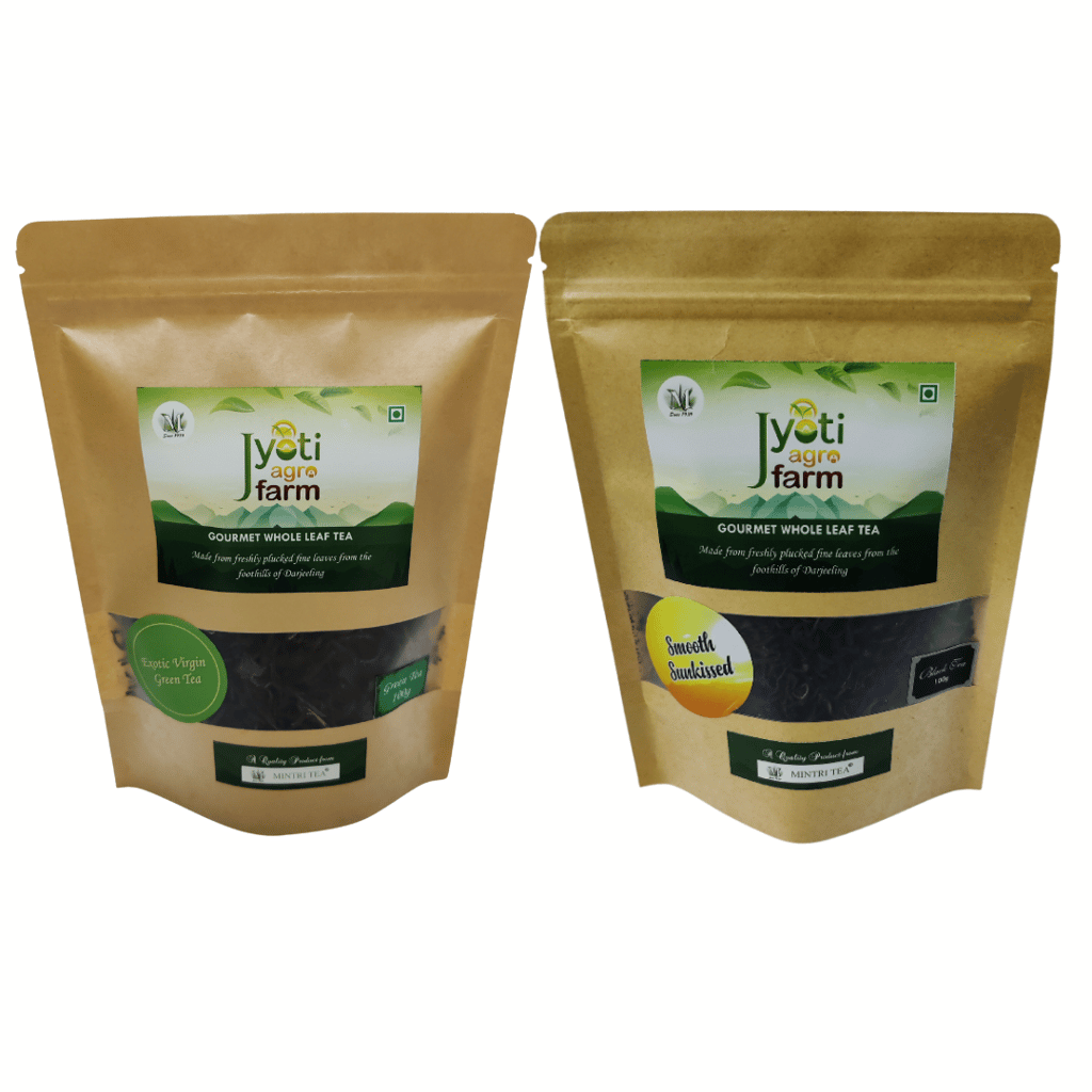 WELLNESS TEA Combo Offer | 100g Natural Green Tea, 100g Smooth Sunkissed Black Leaf Tea | Mintri Tea | Approx 150-200 cups