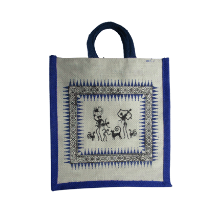 Inbag Jute Bag (Adivasi) for Lunch Box, Go Green MultiPurpose Jute Bag for Office/College/School/Tiffin/Shopping/Grocery Bag, Eco-Friendly Bag For Men, Women and Kids