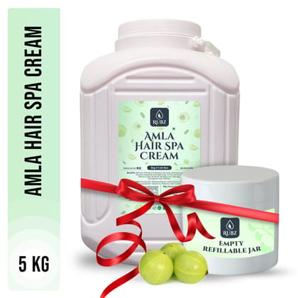 Rubz Amla Hair Spa Cream | With the Goodness of Amla Extract | Controls Hair Damage & Improves Hair Conditioning | Non Sticky Oil Replacement Hair Cream | For Women & Men | Best For Salon | 5 Kg