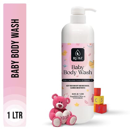 Rubz Baby Body wash | Enriched With Glycerin & Long Lasting Fragrance | Soap-Free Body Wash For Women And Men | Paraben Free | SLS Free | 1 Litre