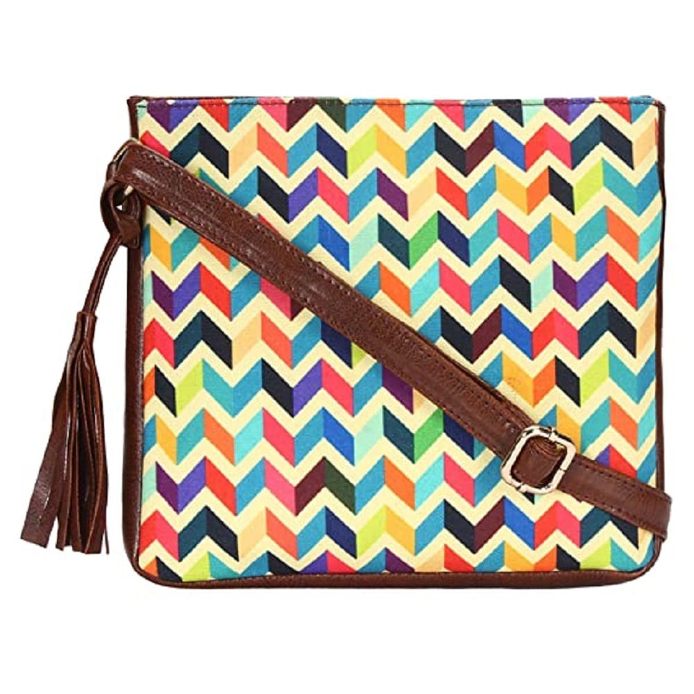 Lychee bags Women's White PU Sling Bag (Multi Color Design)