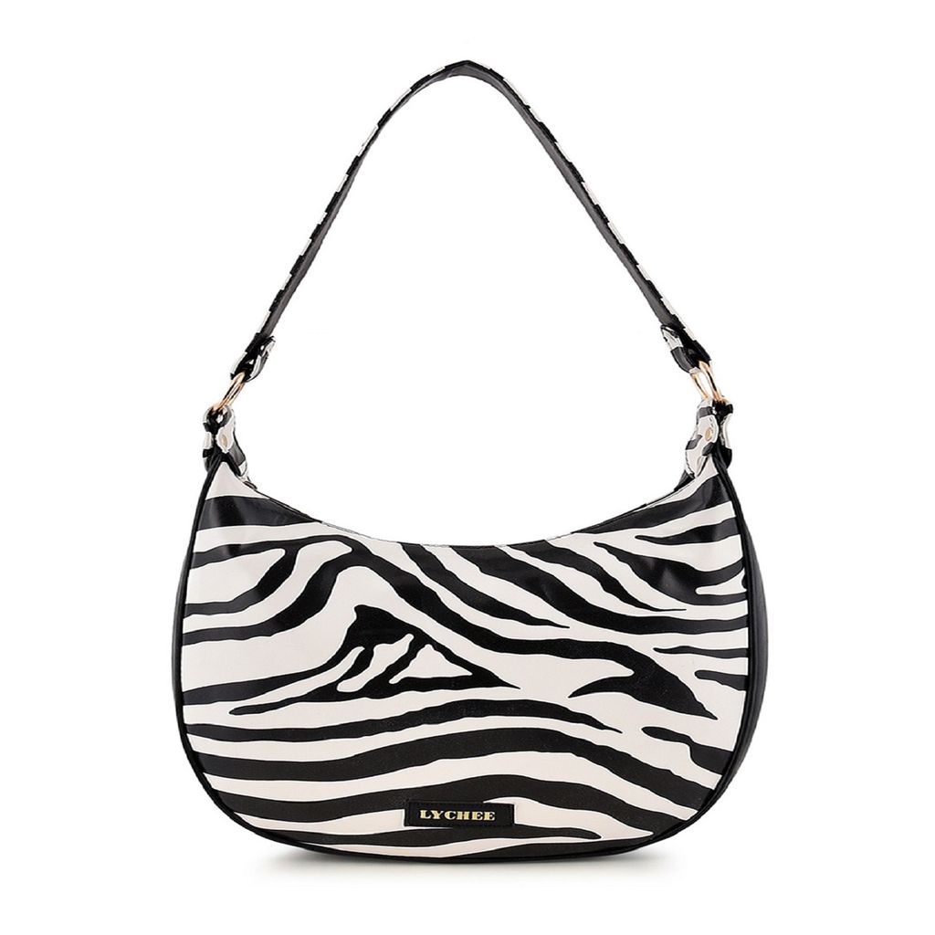 Lychee Bags Women Pu Zebra Print White And Black Shoulder Bag - Handbags | Buy online on ZillyBuy
