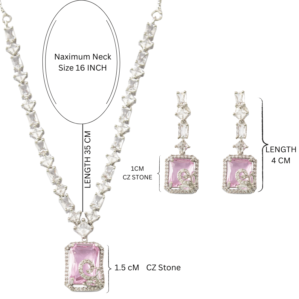 Necklace set | Nceklace for girls & women | Pink necklace set |