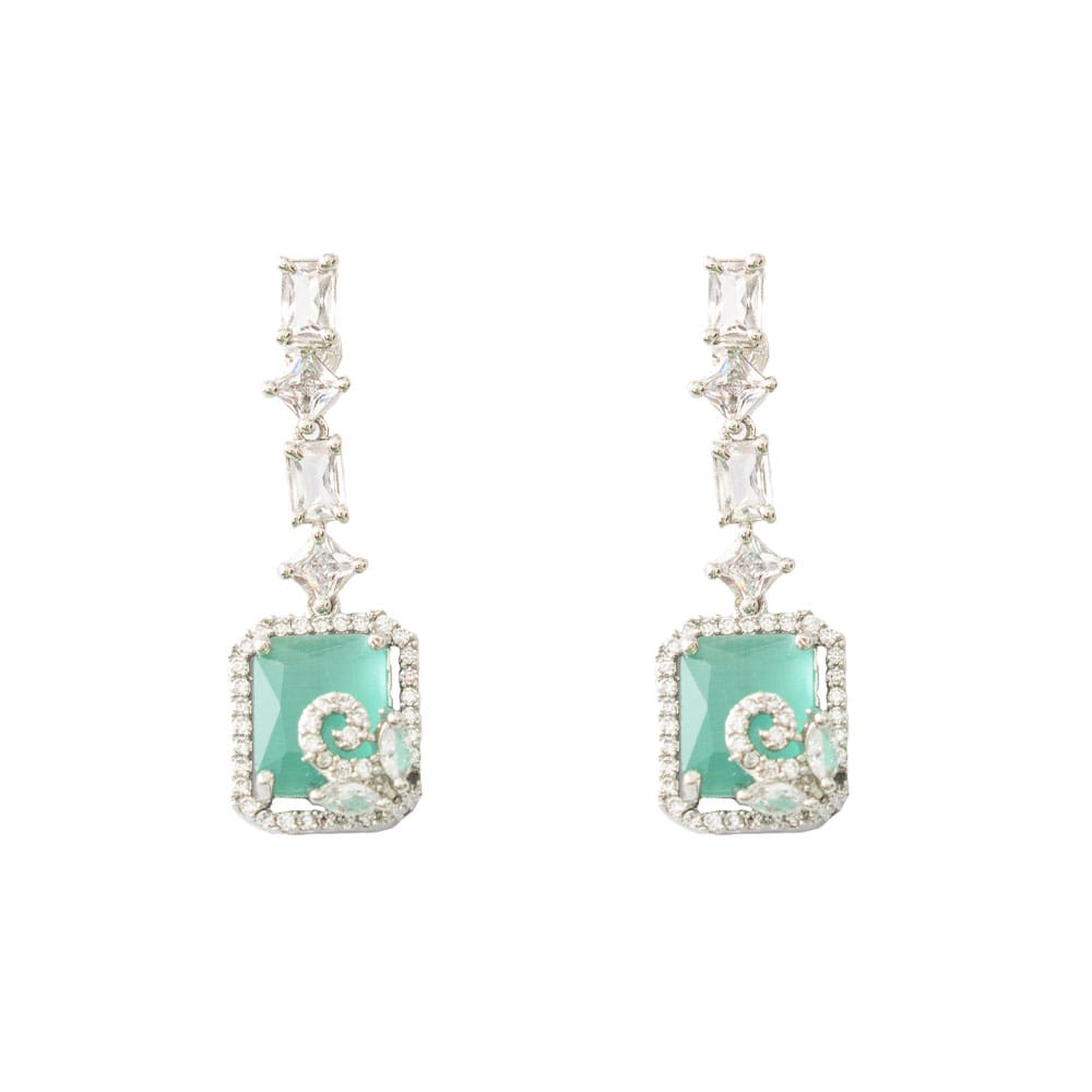 Necklace set | Nceklace for girls & women | Silver plated cz necklace