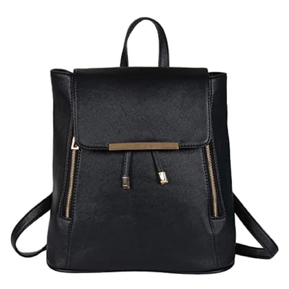 Lychee Bags Women Black PU Cadence Backpack