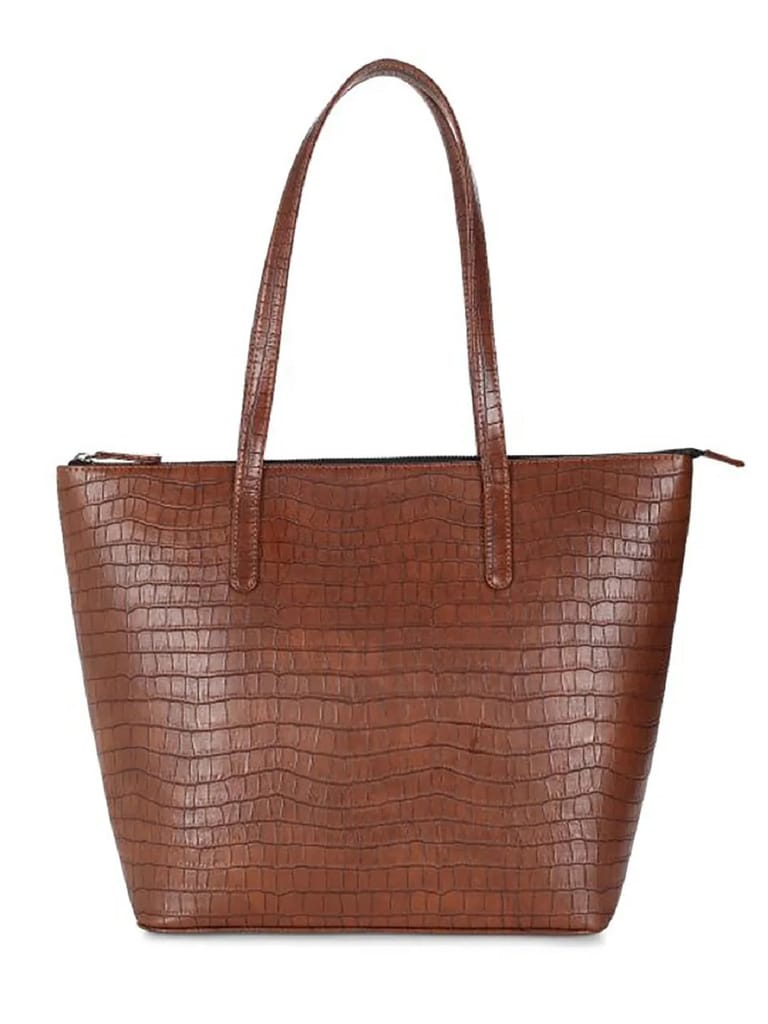 Lychee Bags Women Pu Finish Brown Tote Bag - Handbags | Buy online on ZillyBuy