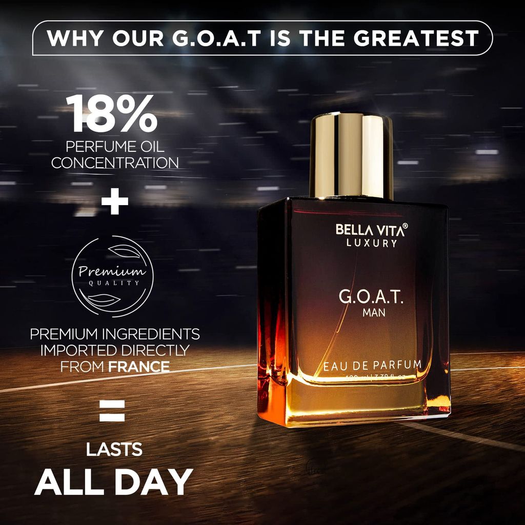 Bella Vita Luxury GOAT Eau De Parfum Perfume for Men with Bergamot, Lavender & Patchouli|Woody & Oriental Long Lasting EDP Fragrance Scent, 100 Ml