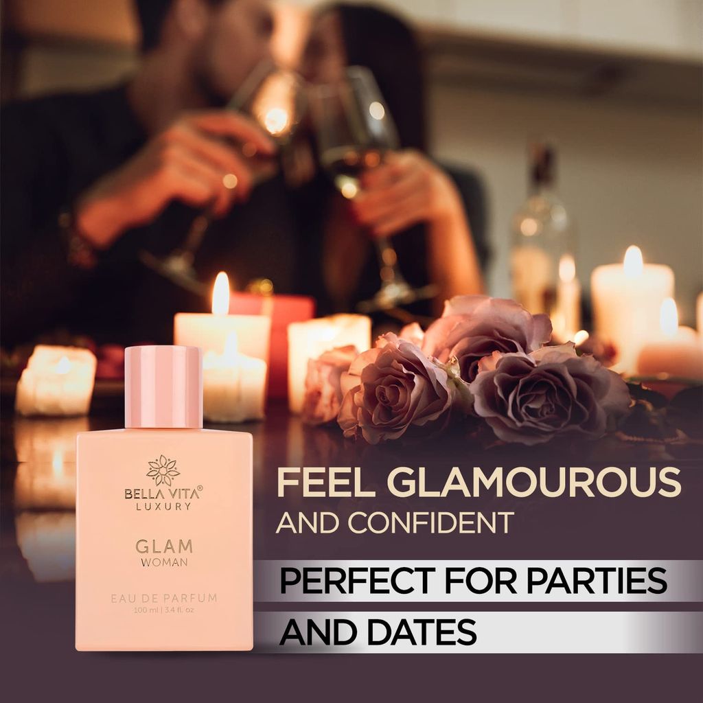 Bella Vita Luxury GLAM Woman Eau De Parfum Perfume for Her with White Honey & Virginia Cedar|Floral Long Lasting EDP Fragrance Scent for Women, 100 Ml