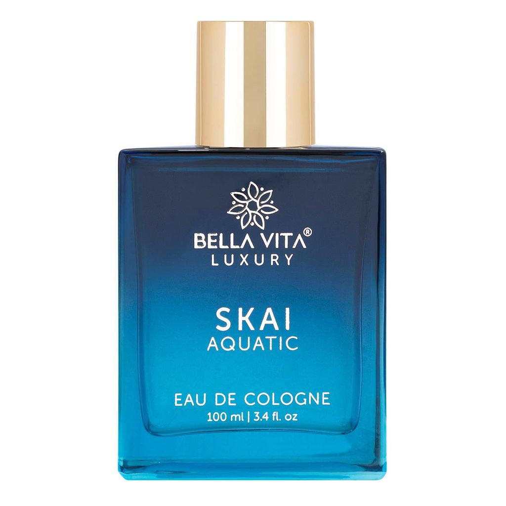 Bella Vita Luxury Skai Aquatic Eau De Cologne Unisex Perfume for Men & Women with Bergamot, Pink Pepper |Long Lasting Aqua EDC Fragrance Scent, 100 Ml