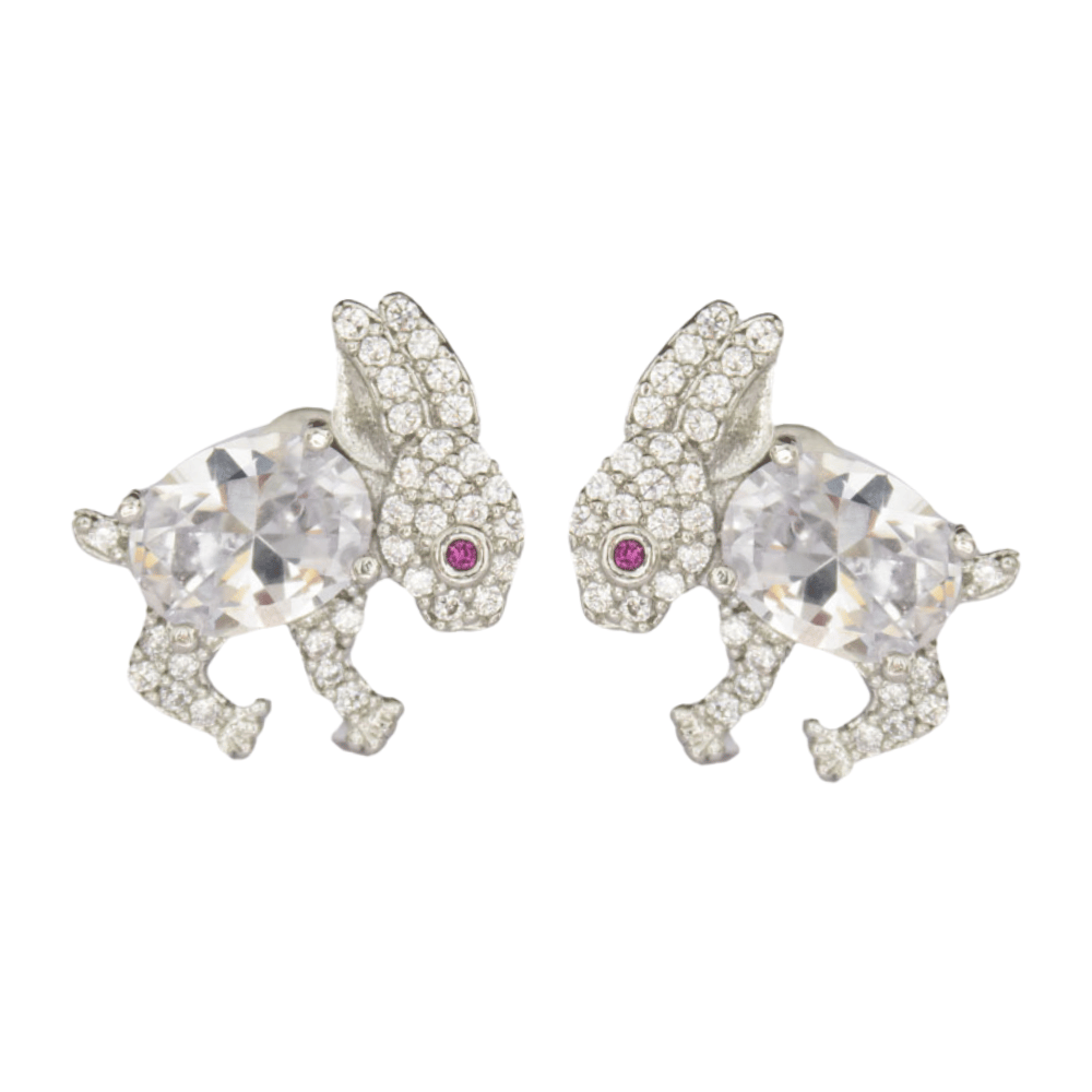 Earring | Ear stud | Silver plated cz ear stud for girls & women