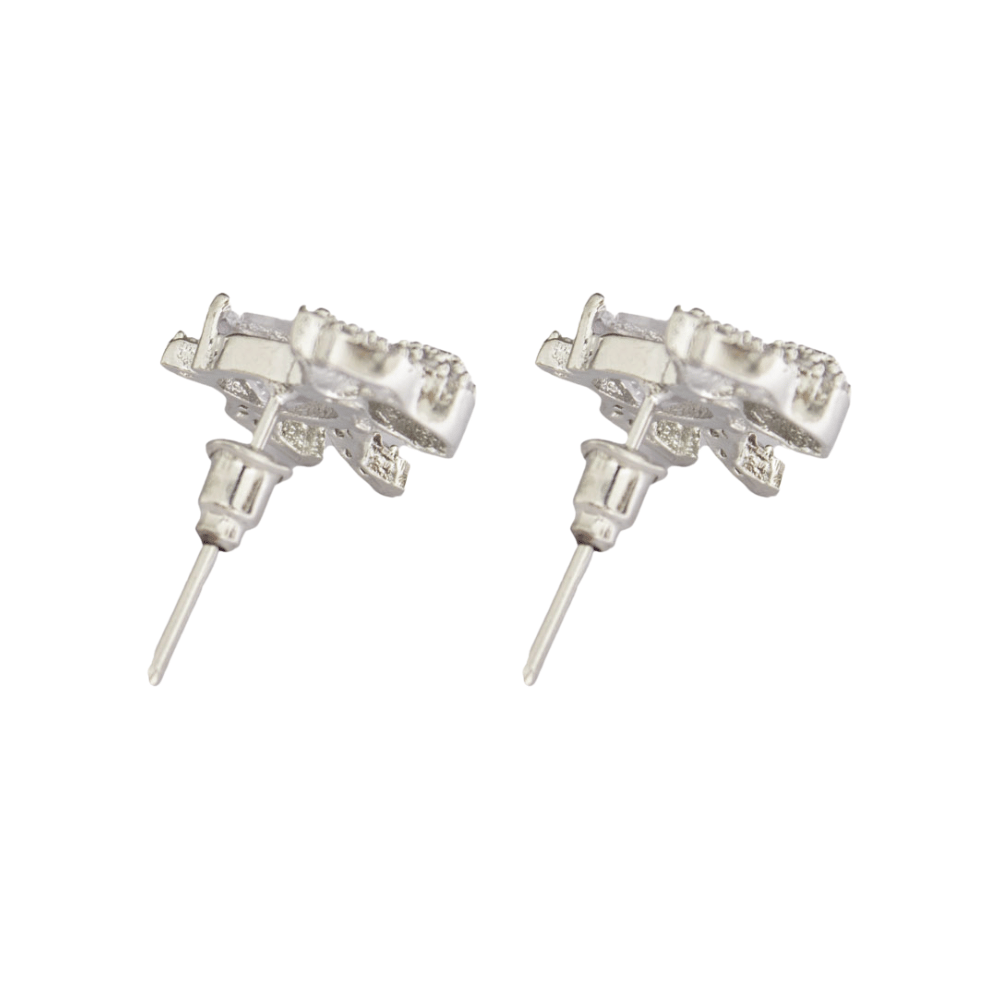 Earring | Ear stud | Silver plated cz ear stud for girls & women
