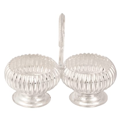 Osasbazaar Sterling Silver Roli Chawal Box Chopra with Handle for Puja Temple - 90%-92.5% Pure BIS Hallmarked