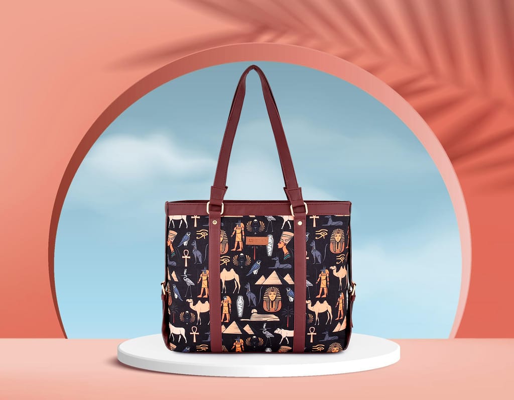 Lychee bags Women Printed Canvas Black Tote Bag - Handbags | Buy online on ZillyBuy