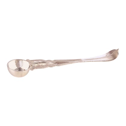 Osasbazaar Sterling Silver Charnamrit Puja Spoon Anchmani Pali for Temple Pooja - 90%-92.5% Pure BIS Hallmarked