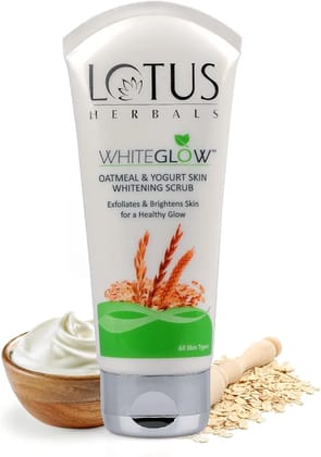 Lotus Herbals WhiteGlow Oatmeal & Yogurt Skin Whitening Scrub (100g)