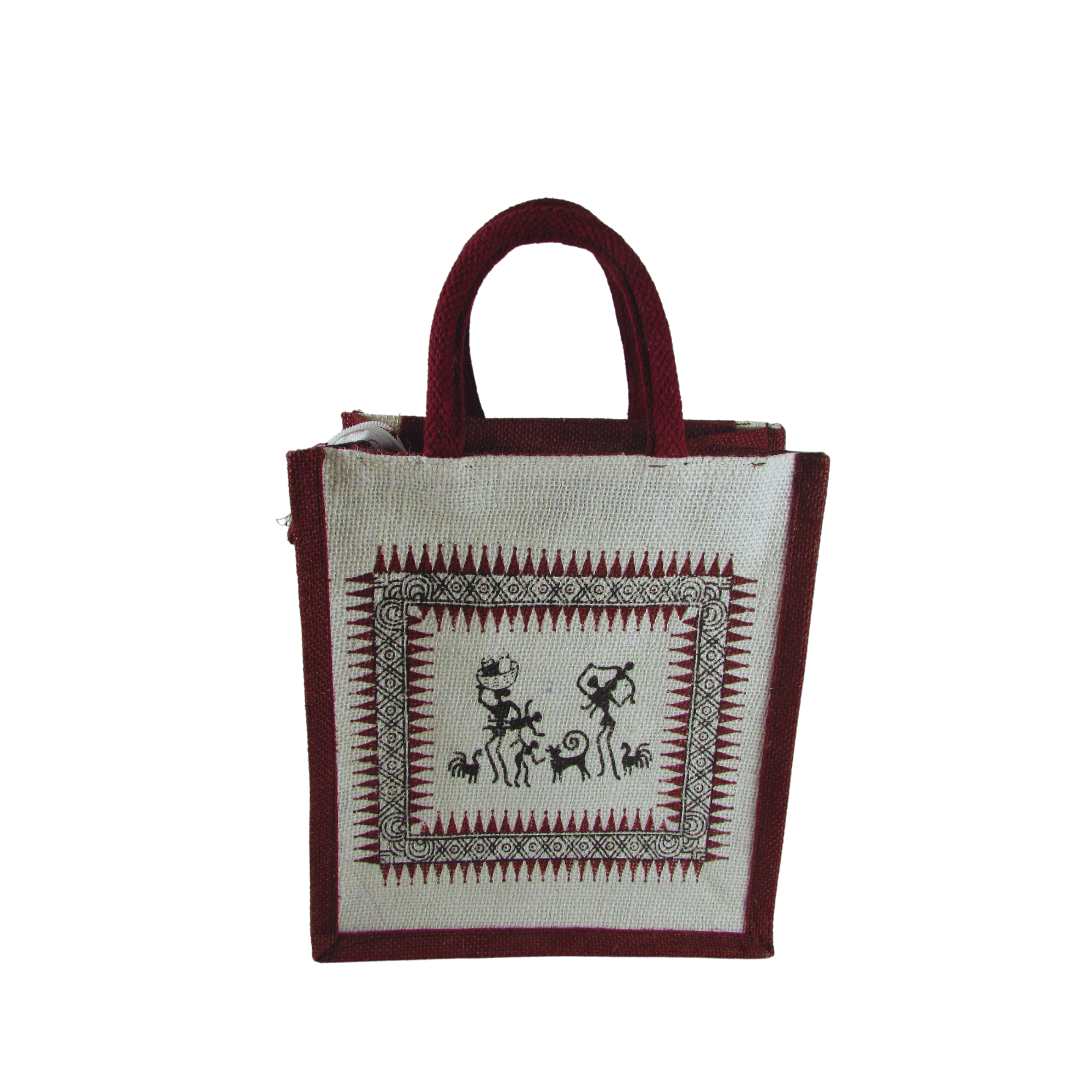 Inbag Jute Bag (Adivasi) for Lunch Box, Go Green MultiPurpose Jute Bag for Office/College/School/Tiffin/Shopping/Grocery Bag, Eco-Friendly Bag For Men, Women and Kids