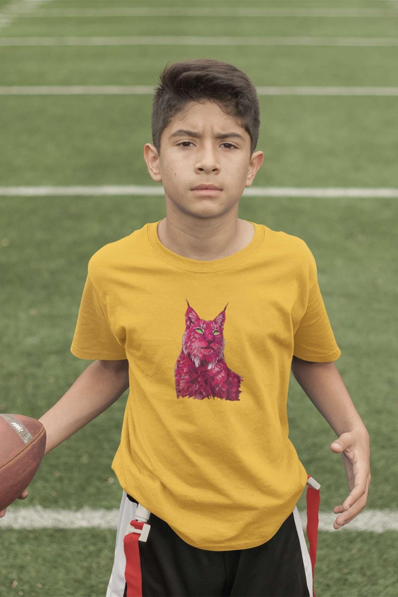 Round Neck T-Shirt (Kids) - Roar Of The Fuchsia Lion (12 Colours)