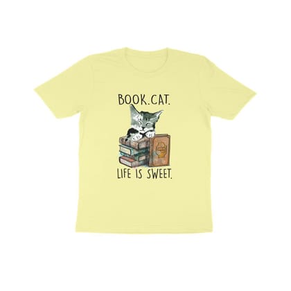 Round Neck T-Shirt (Kids) - Nerdy Kitty (10 Colours)