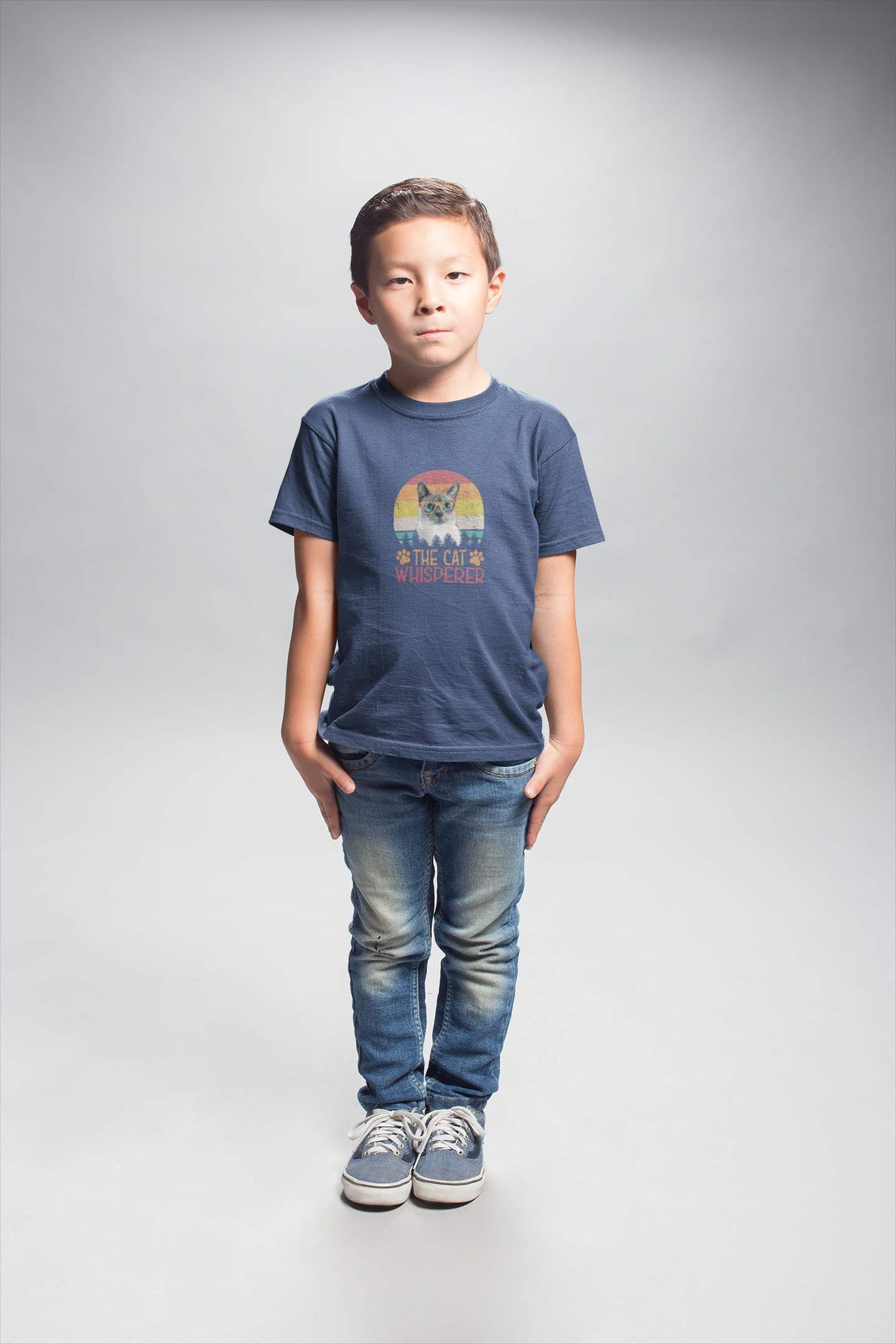 Round Neck T-Shirt (Kids) - The Cat Whisperer (7 Colours)