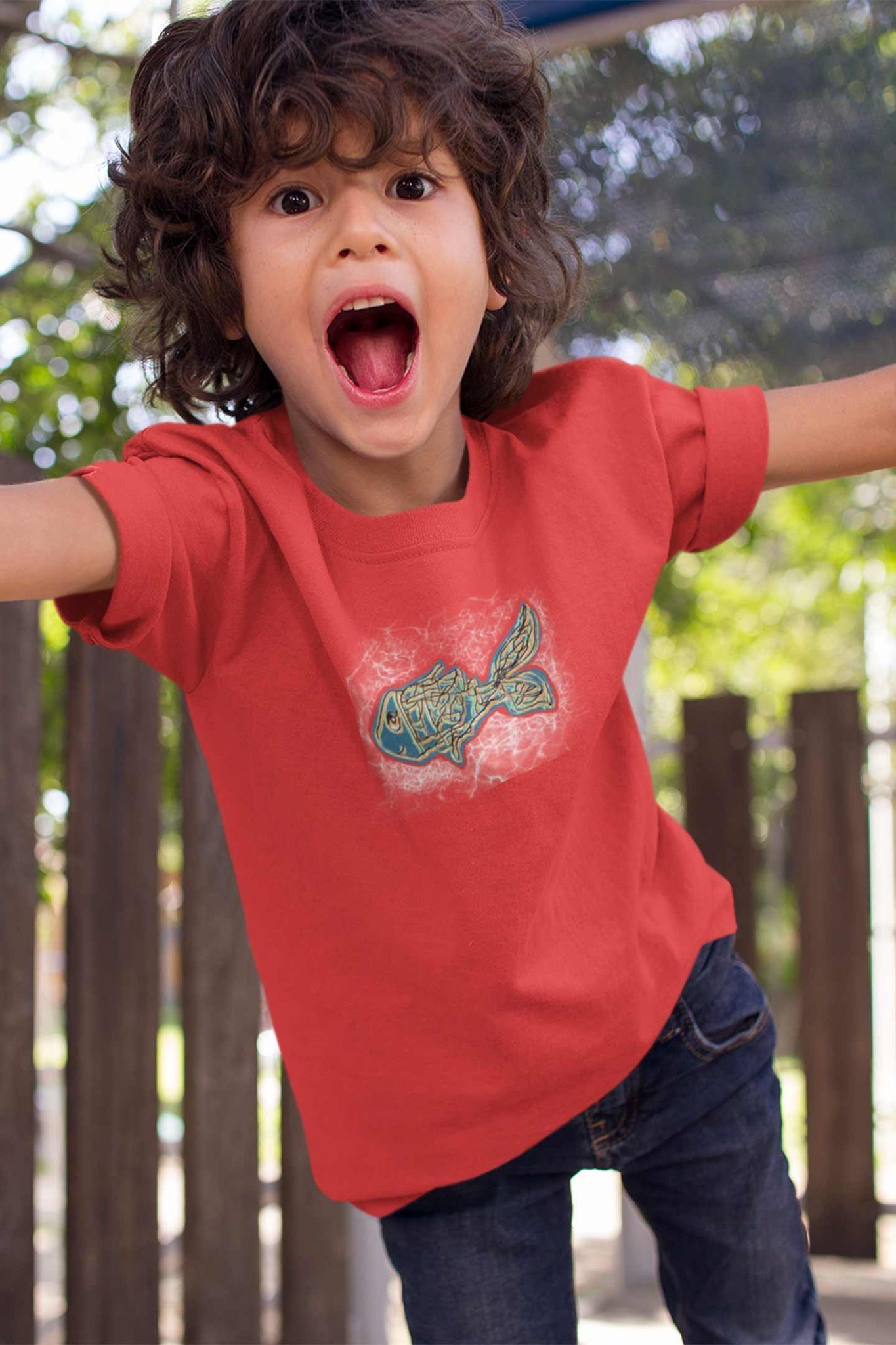 Round Neck T-Shirt (Kids) - Little Tamasaba Goldfish (17 Colours)