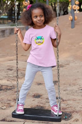 Round Neck T-Shirt (Kids) - Cat With Glasses (17 Colours)