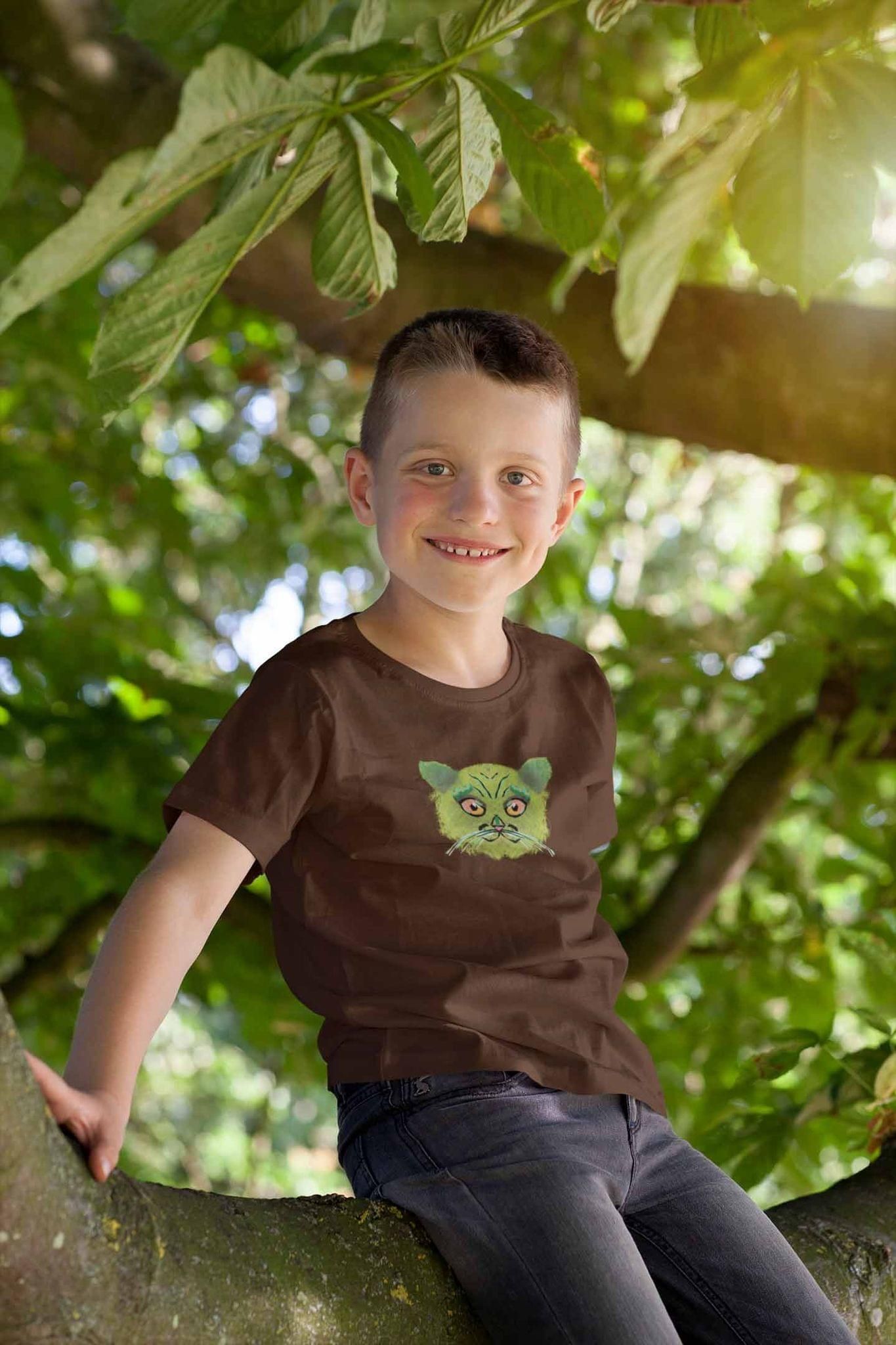Round Neck T-Shirt (Kids) - British Shorthair Victorian Cat (17 Colours)