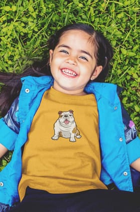 Round Neck T-Shirt (Toddlers) - Wringkly Sprinkly Bulldog (17 Colours)