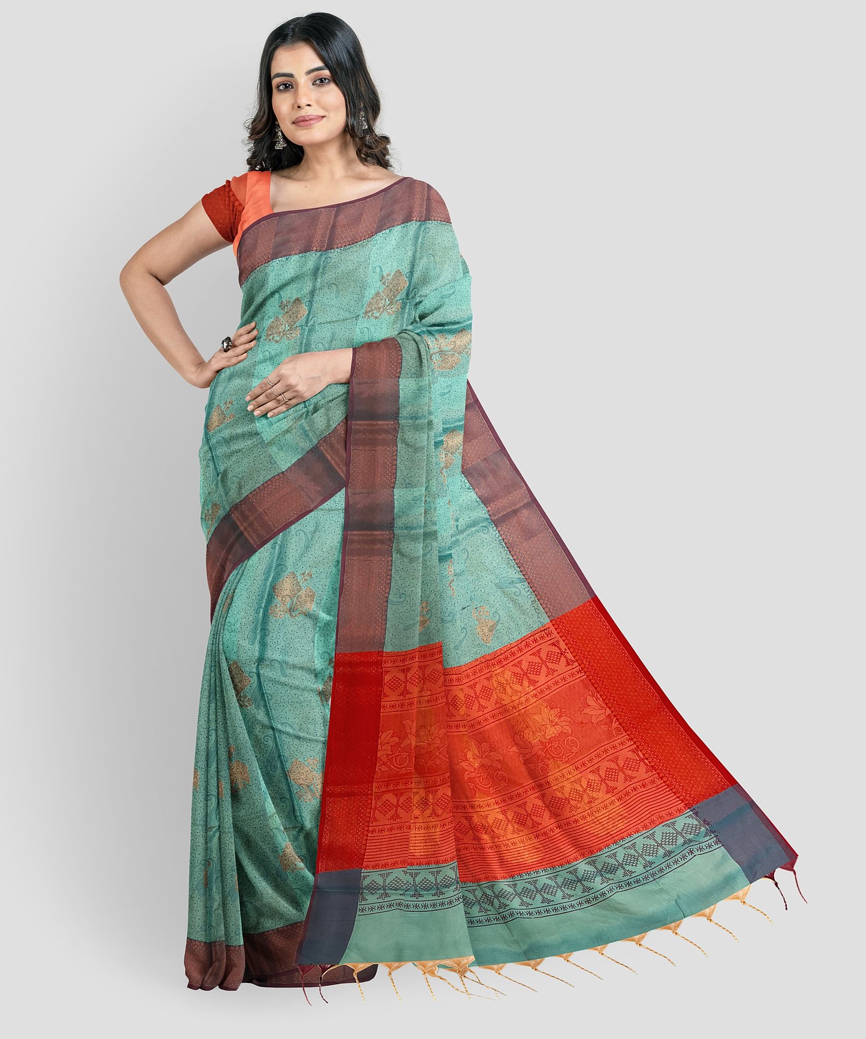 Blue Color Soft Silk Saree With Unstitched Blouse